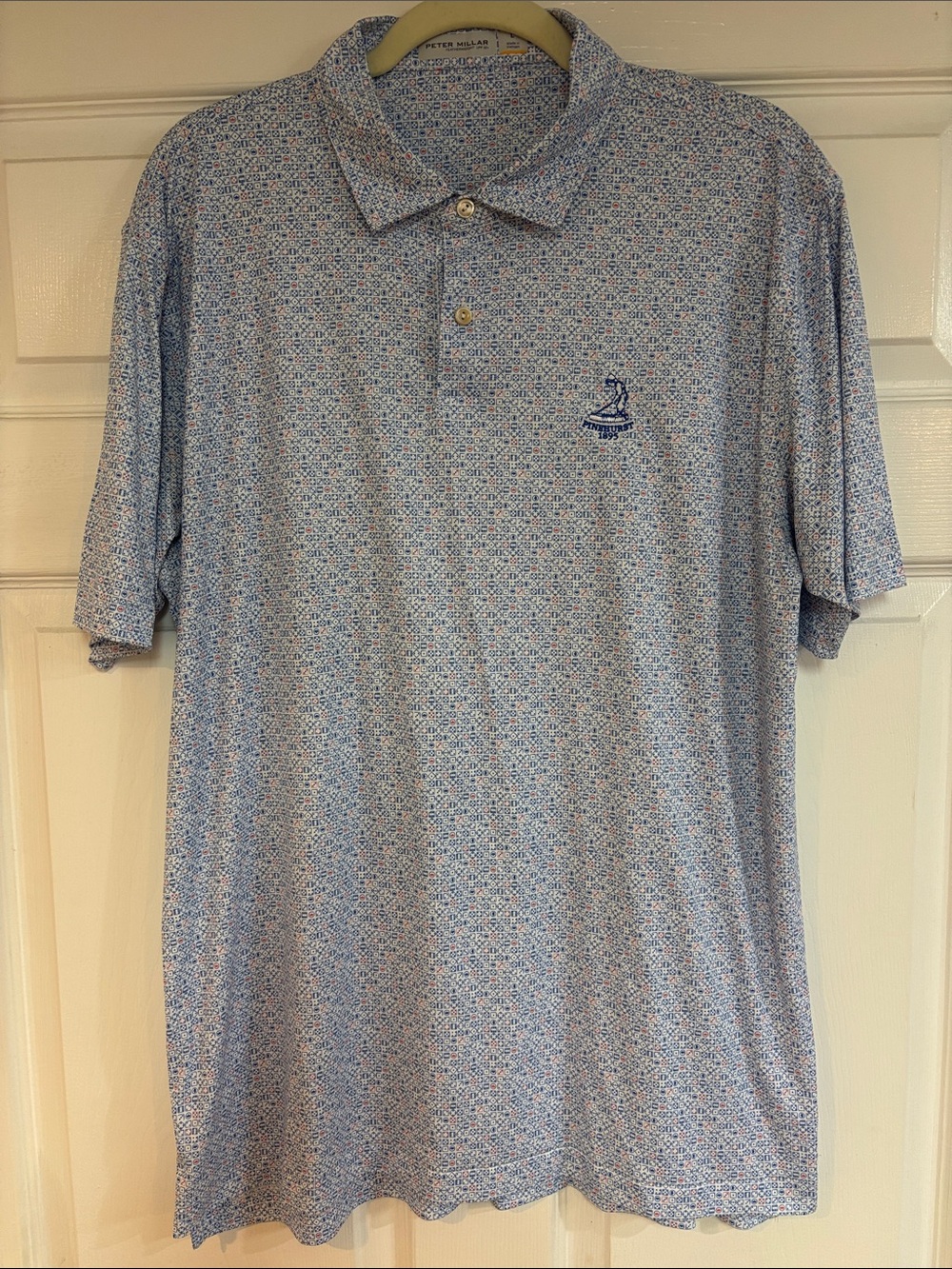 Peter Millar Light Blue Micro-Pattern Polo
